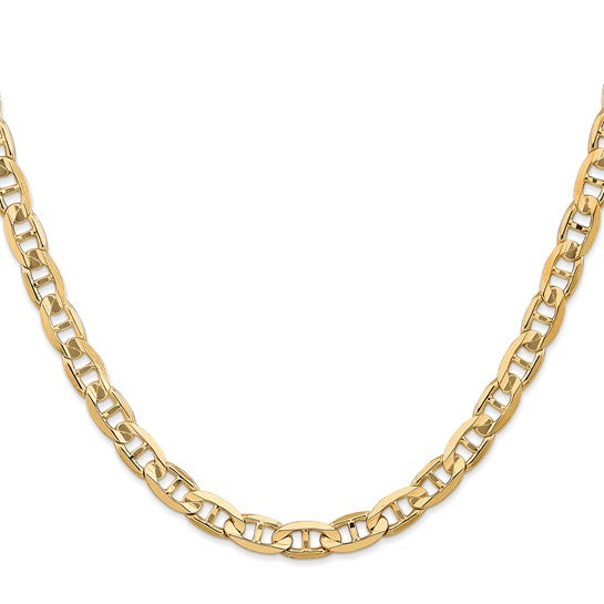 14KT Yellow Gold  6.25mm Concave Anchor Chain