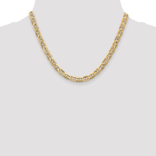 14KT Yellow Gold 6.25mm Concave Anchor Chain