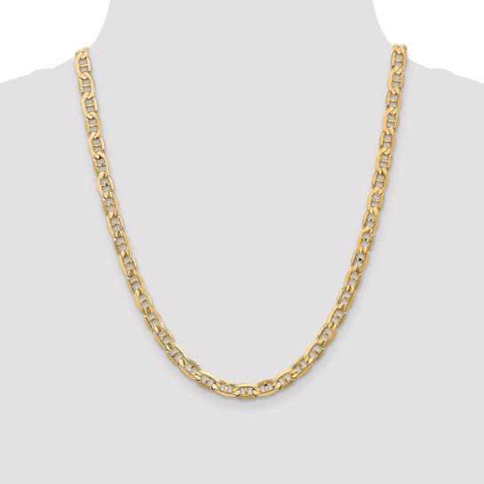 14KT Yellow Gold 6.25mm Concave Anchor Chain