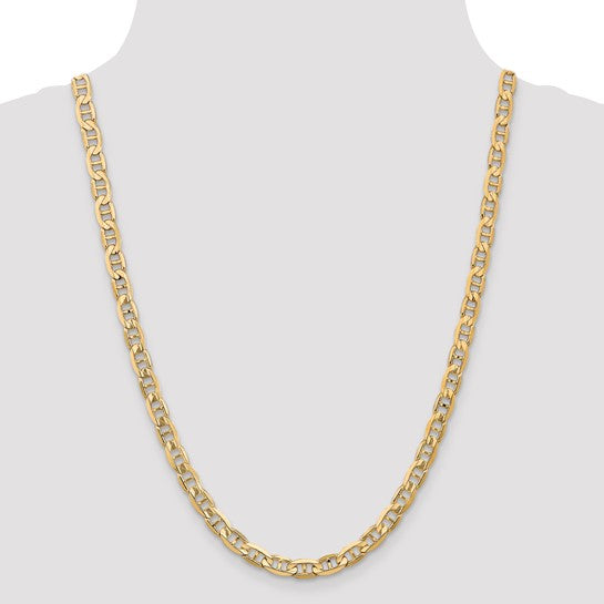 14KT Yellow Gold 6.25mm Concave Anchor Chain