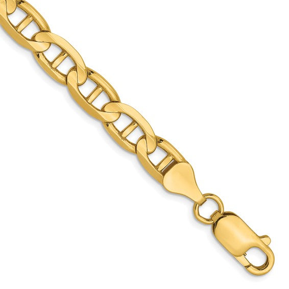 14KT Yellow Gold 6.25mm Concave Anchor Chain