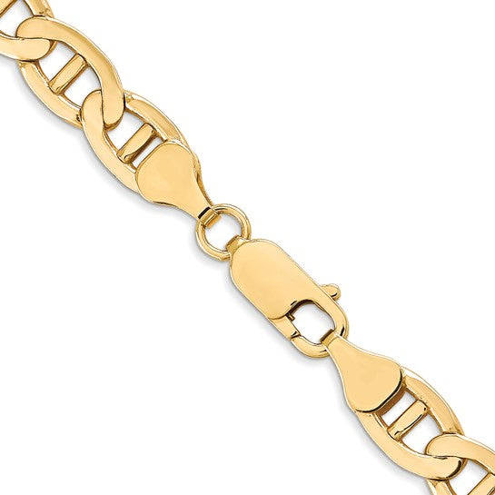 14KT Yellow Gold 7mm Concave Anchor Chain