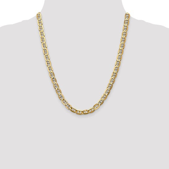 14KT Yellow Gold 7mm Concave Anchor Chain