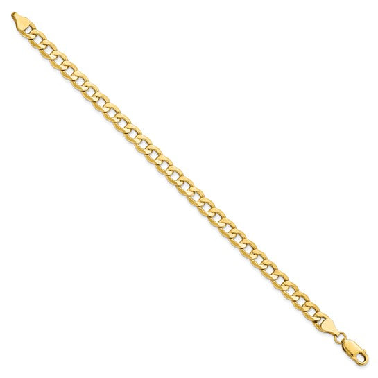 14kt Yellow Gold 7mm Semi-Solid Curb Link Chain