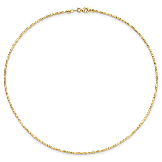 14KT Yellow Gold 1.5mm D/C Neckwire Necklace