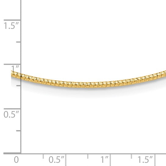 14KT Yellow Gold 1.5mm D/C Neckwire Necklace