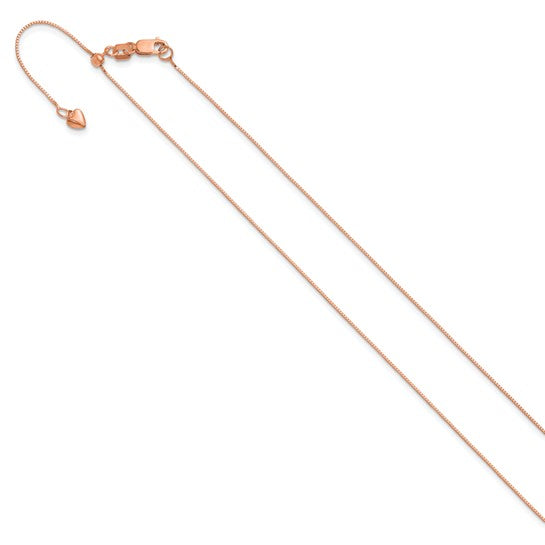 14KT Rose Gold Adjustable .55mm Baby Box Chain
