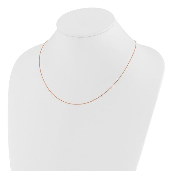 14KT Rose Gold Adjustable .55mm Baby Box Chain