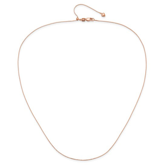 14KT Rose Gold Adjustable .55mm Baby Box Chain