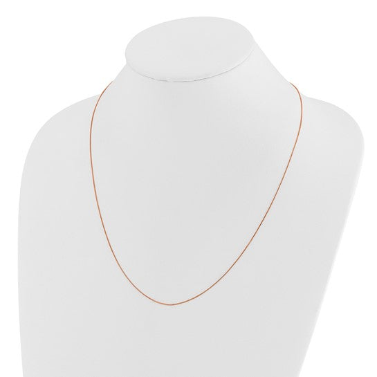 14KT Rose Gold Adjustable .55mm Baby Box Chain