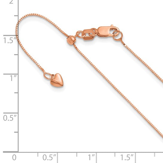 14KT Rose Gold Adjustable .55mm Baby Box Chain