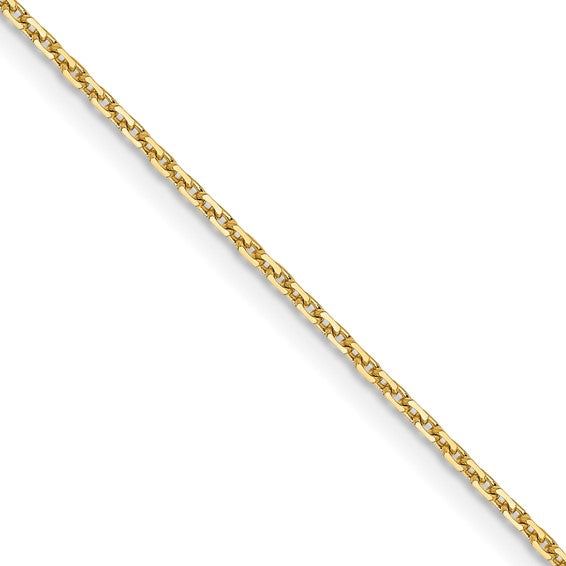 14KT Yellow Gold 1.05mm D/C Cable Chain