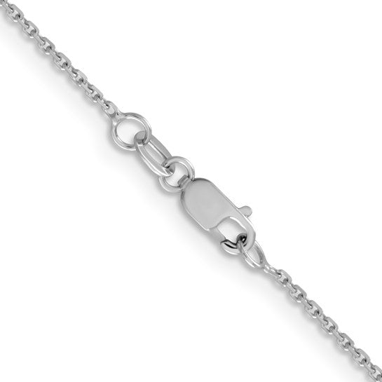 14KT White Gold 1.05mm D/C Cable Chain