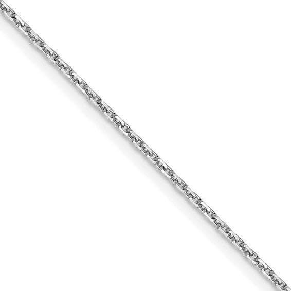 14KT White Gold 1.05mm D/C Cable Chain