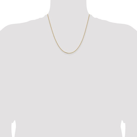 14KT Yellow Gold 1.4mm D/C Cable Chain