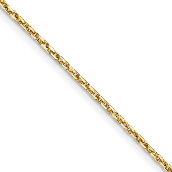 14KT Yellow Gold 1.4mm D/C Cable Chain