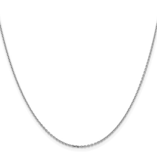 14KT White Gold 1.4mm D/C Cable Chain