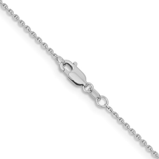 14KT White Gold 1.4mm D/C Cable Chain