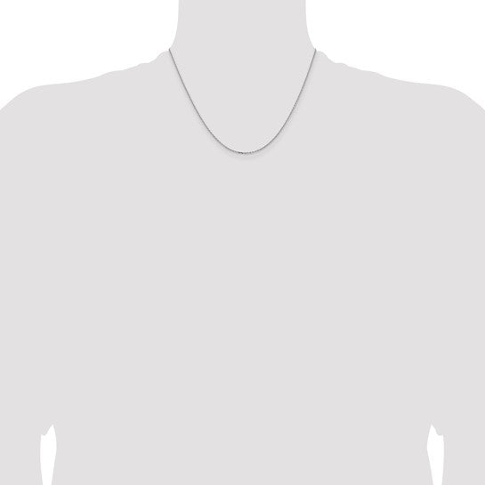 14KT White Gold 1.4mm D/C Cable Chain