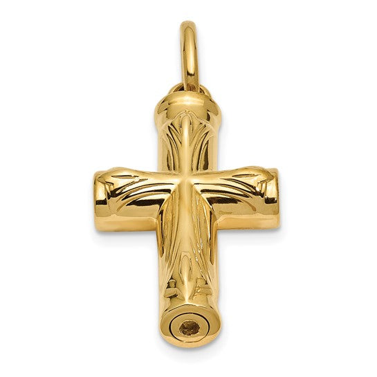 Sentimental Expressions 14KT Yellow Gold Cross Ash Holder Pendant