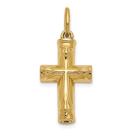 Sentimental Expressions 14KT Yellow Gold Cross Ash Holder Pendant