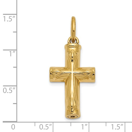 Sentimental Expressions 14KT Yellow Gold Cross Ash Holder Pendant