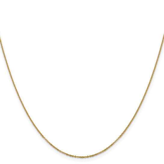 14KT Yellow Gold 1.1mm Flat Cable Chain