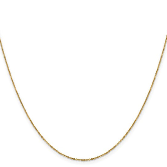14KT Yellow Gold 1.1mm Flat Cable Chain