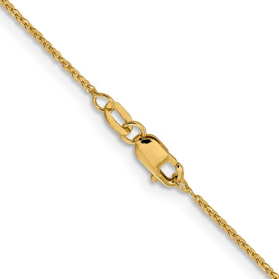 14KT Yellow Gold 1.1mm Flat Cable Chain