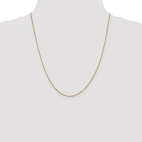 14KT Yellow Gold 1.1mm Flat Cable Chain
