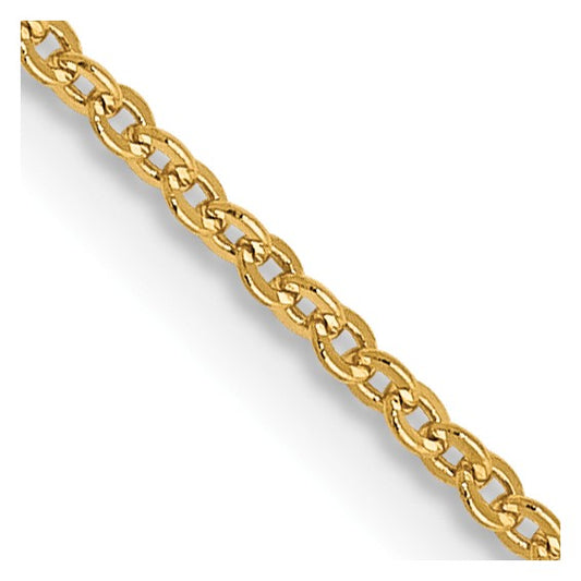 14KT Yellow Gold 1.1mm Flat Cable Chain