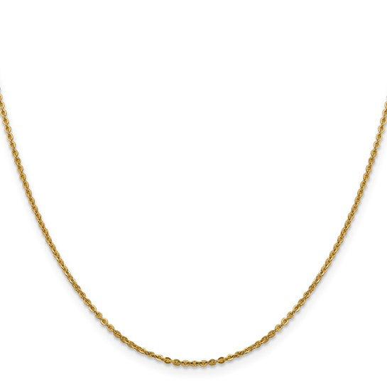 14KT Yellow Gold 1.7mm Flat Cable Chain