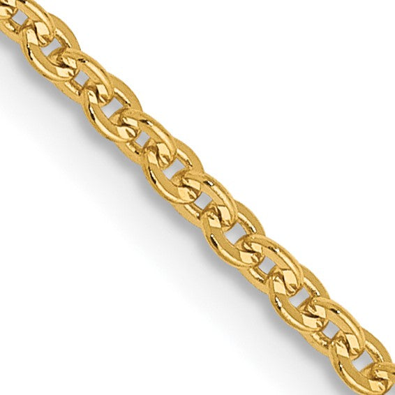 14KT Yellow Gold 1.7mm Flat Cable Chain