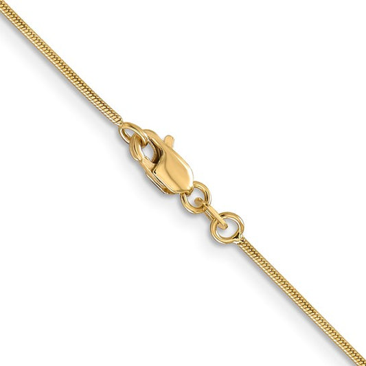 14kt Yellow Gold 0.9mm Round Snake Chain