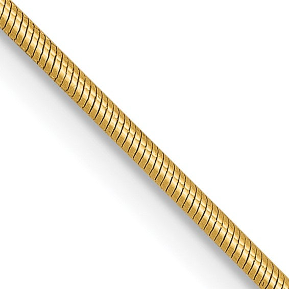 14KT Yellow Gold .9mm Round Snake Chain