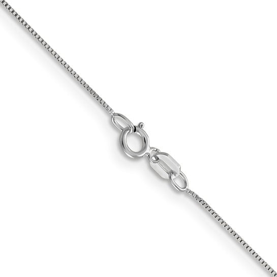 14KT White Gold .5mm Baby Box with Spring Ring Clasp Chain