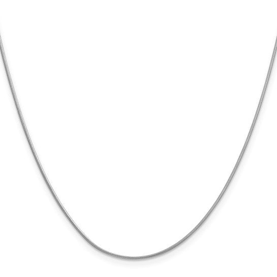14KT White Gold .9mm Round Snake Chain