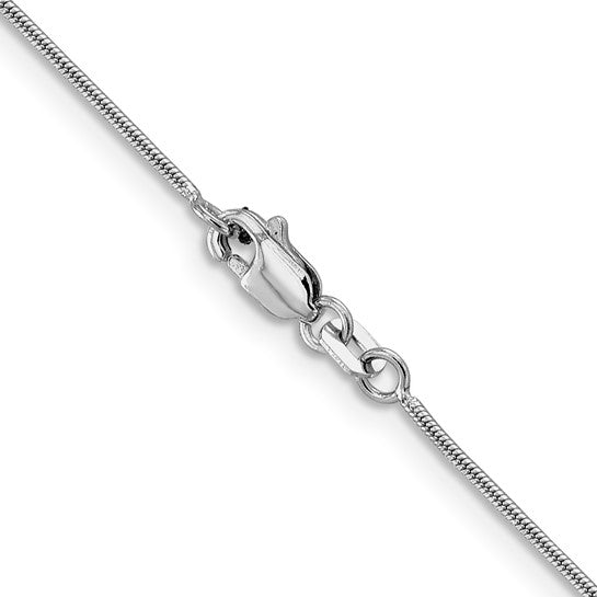 14kt White Gold .9mm Round Snake Chain