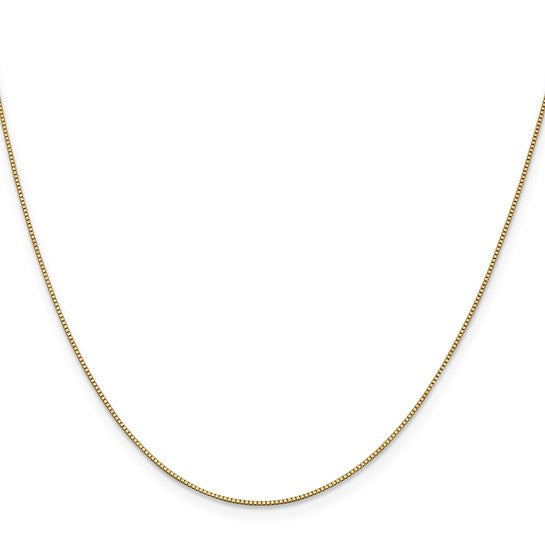 14KT Yellow Gold .7mm Box with Lobster Clasp Chain