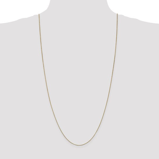 14KT Yellow Gold .7mm Box with Lobster Clasp Chain