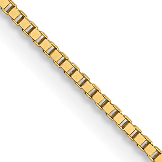 14KT Yellow Gold .7mm Box with Lobster Clasp Chain