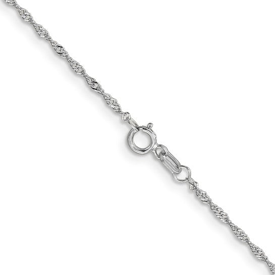 14kt White Gold 1mm Singapore with Lobster Clasp Chain