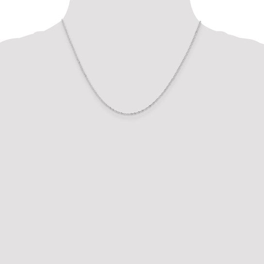 14KT White Gold 1mm Singapore with Lobster Clasp Chain