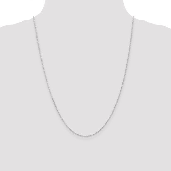 14KT White Gold 1mm Singapore with Lobster Clasp Chain