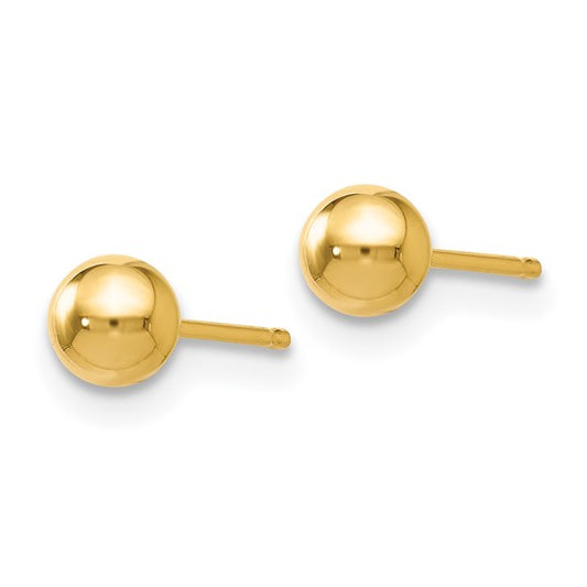14KT Yellow Gold Polished 4mm Ball Post Earrings