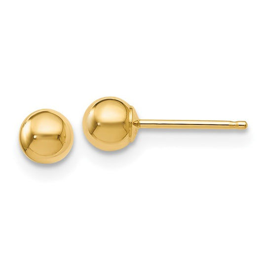 14KT Yellow Gold Polished 4mm Ball Post Earrings