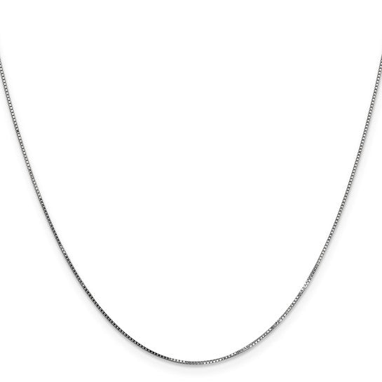 14KT White Gold .8mm Box with Lobster Clasp Chain