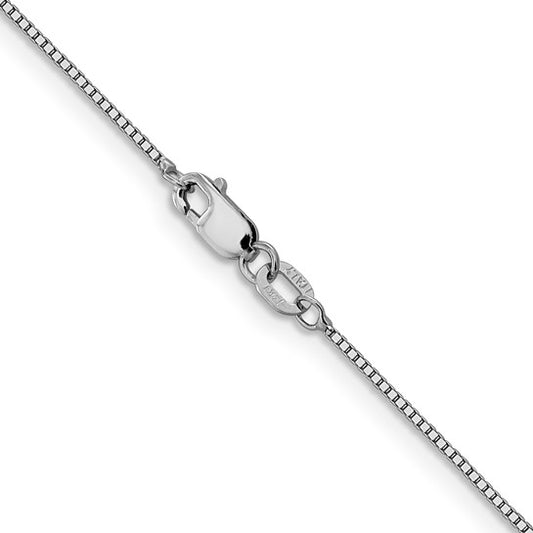 14kt White Gold .8mm Box with Lobster Clasp Chain