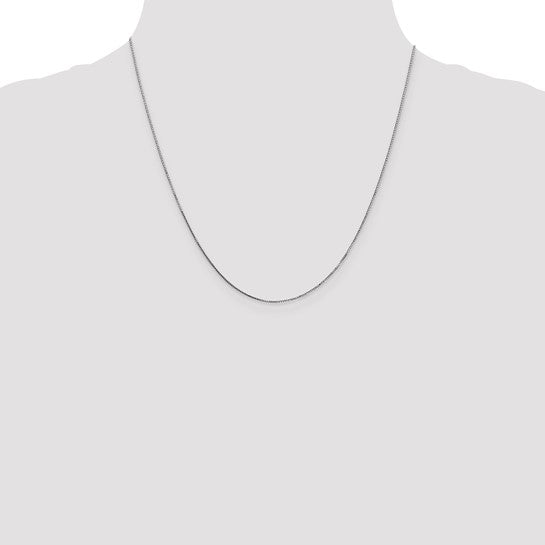 14kt White Gold .8mm Box with Lobster Clasp Chain