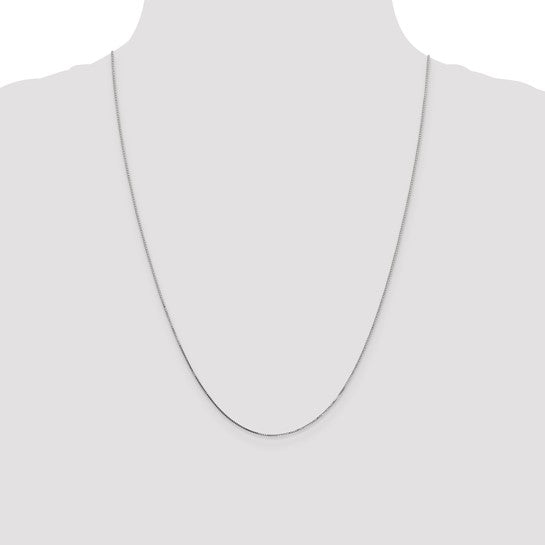 14KT White Gold .8mm Box with Lobster Clasp Chain